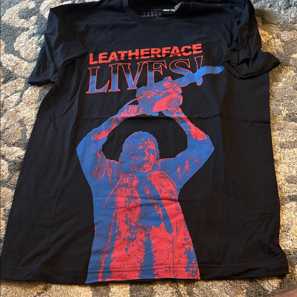 Leatherface Lives Graphic Black T-Shirt